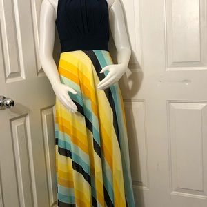 Sleeveless brilliant colorful long dress